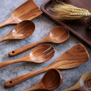 Zulay Kitchen 6-Piece Wooden Spoons